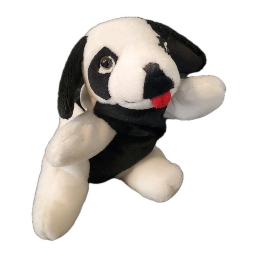 Big Dogs Plush Bean Bag 8" Black & White Puppy Dog Beanie Stuffed Animal